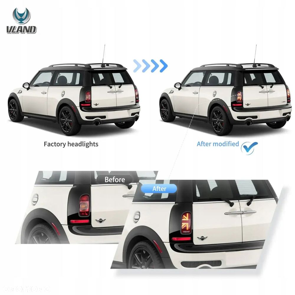 Lampy tylne kpl Vland Full Led Neon Tuning Red Mini Clubman r55 2007-2014 - 11