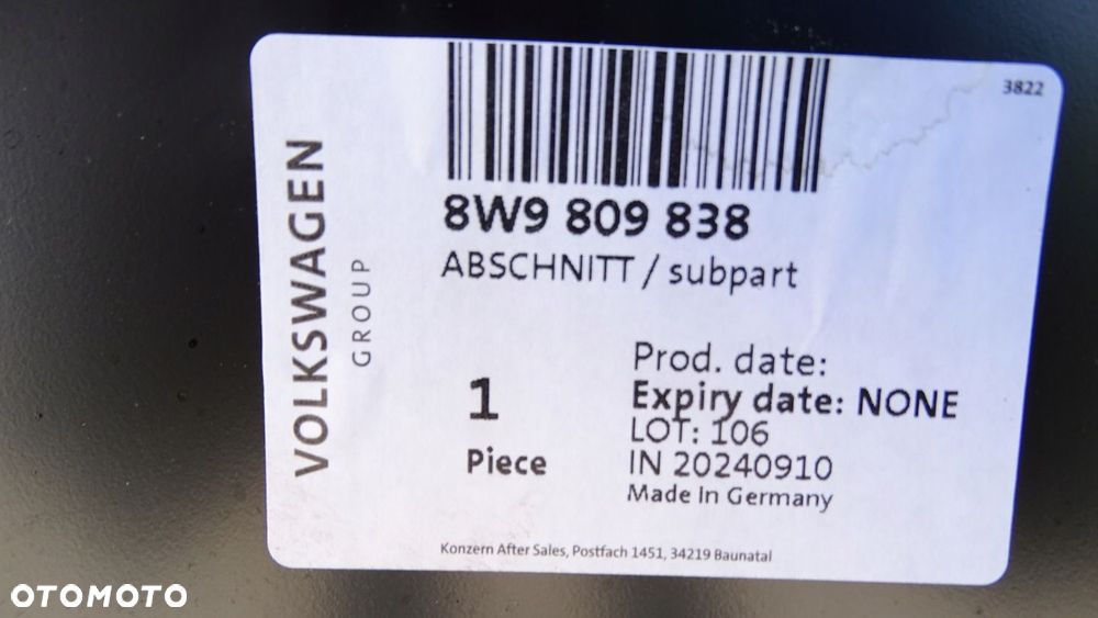 AUDI A4 B9 KOMBI 8W9 15/19r - błotnik tylny prawy NOWY ORYGINAŁ - 5