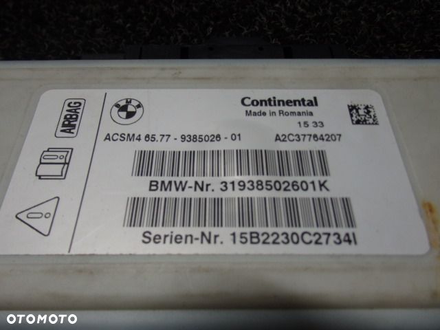 BMW F01 F10 F11 F22 F30 STEROWNIK MODUŁ AIRBAG PODUSZEK POWIETRZNYCH 9385026  RAF-AUTO CZĘŚCI BMW - 2