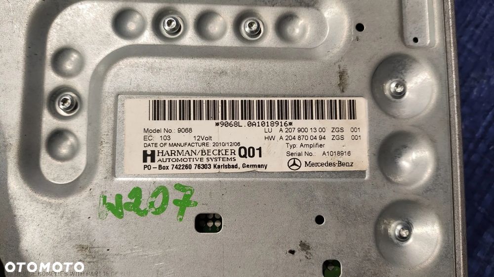 WZMACNIACZ AUDIO HARMAN BECKER A2079001300 A2048700494 MERCEDES W207 - 3
