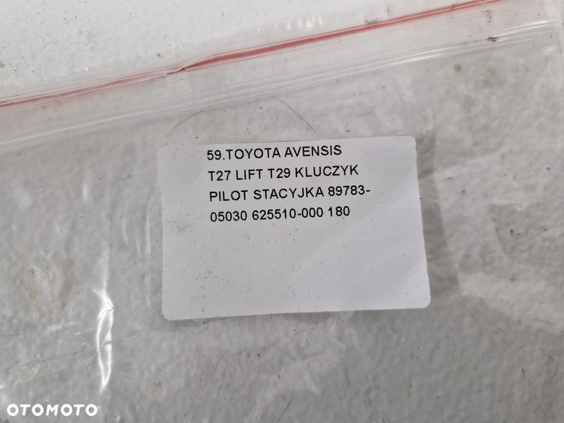 TOYOTA AVENSIS T27 LIFT T29 STACYJKA KLUCZYK PILOT 89783-05030 625510-000 - 8