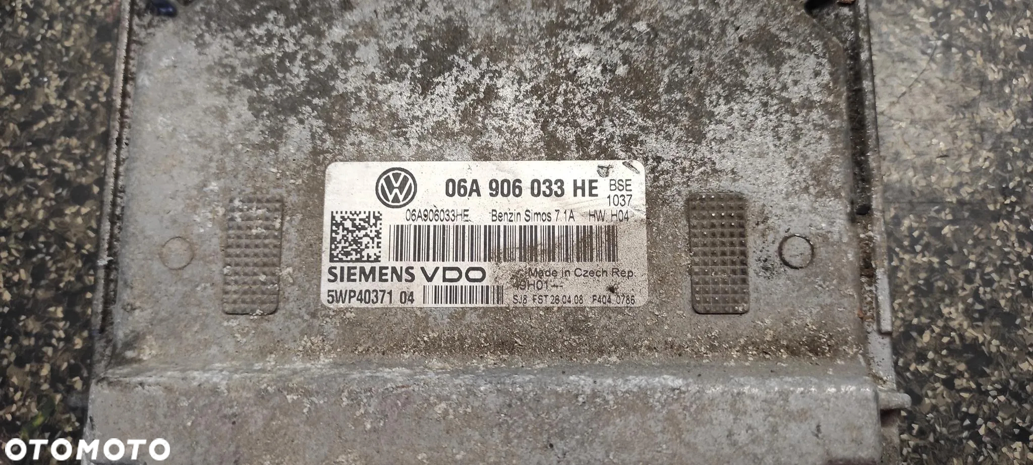 KOMPUTER STEROWNIK SILNIKA 1.6 MPI BGU BSE 06A906033HE SIMOS 7.1A VW AUDI SEAT SKODA WYSYŁKA !!! - 2