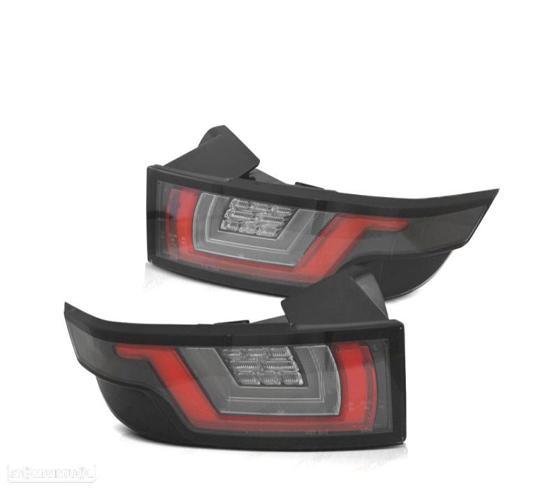 FAROLINS TRASEIROS LED DINÂMICO PARA RANGE ROVER EVOQUE 11- BLACK PRETO - 1