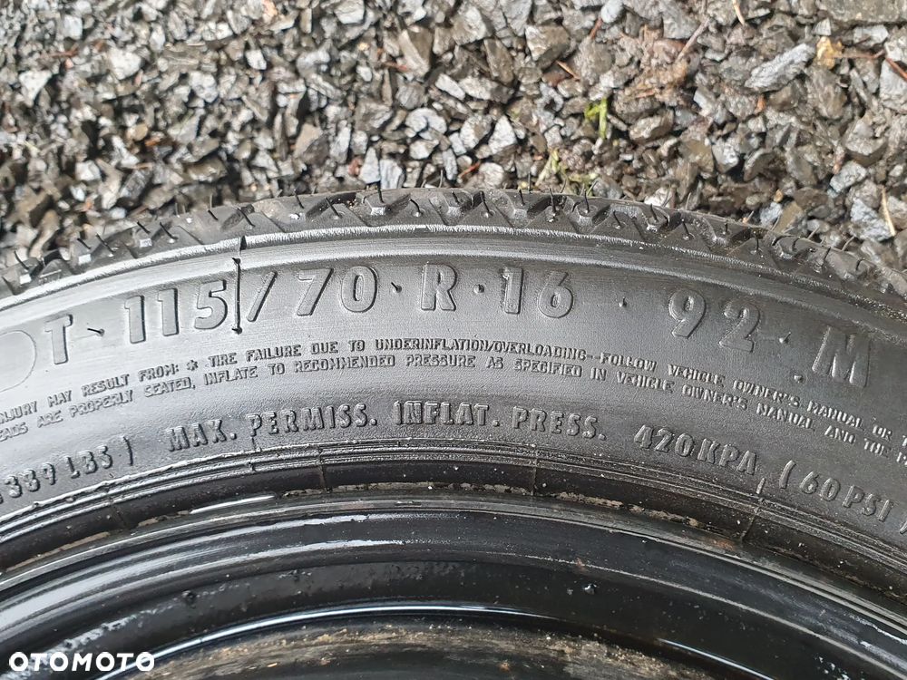 OPEL SAAB FIAT ORYGINALNE KOŁO DOJAZDOWE R16 5x110 ZAPASOWE DOJAZDÓWKA 16" 2160132 CONTINENTAL 115/70R16 CROMA II - 14