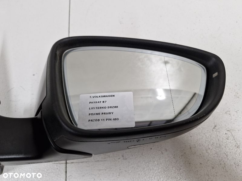 volkswagen passat b7 lusterko drzwi prawe prawy przód 11 pin uk - 9