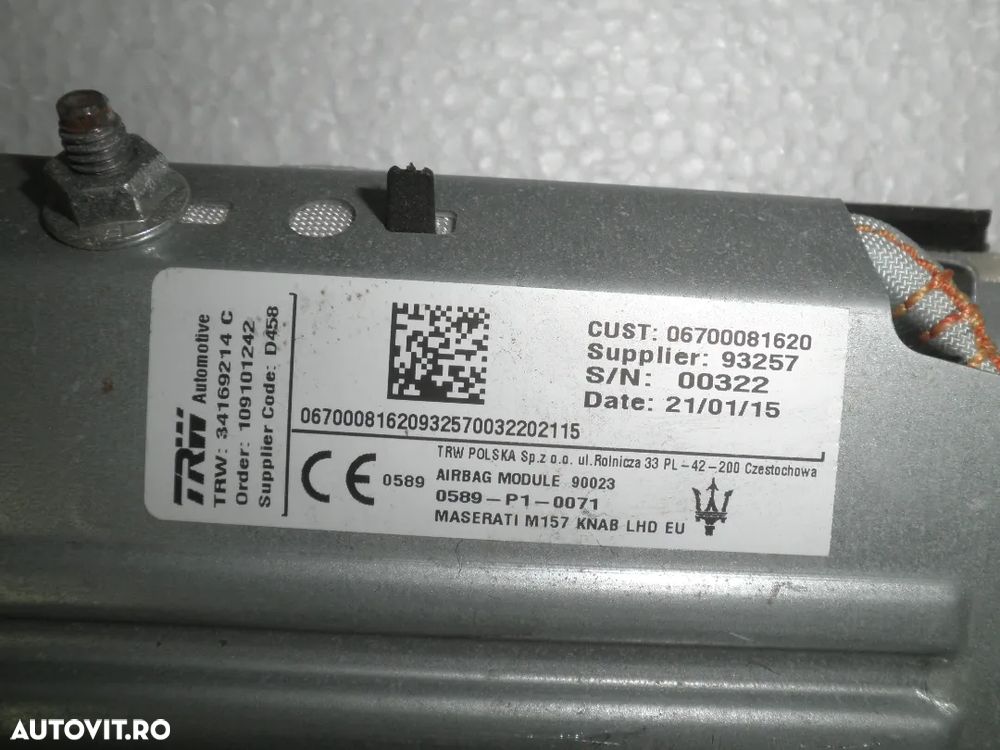 Airbag genunchi sofer Maserati Ghibli 2016 06700081620 - 3