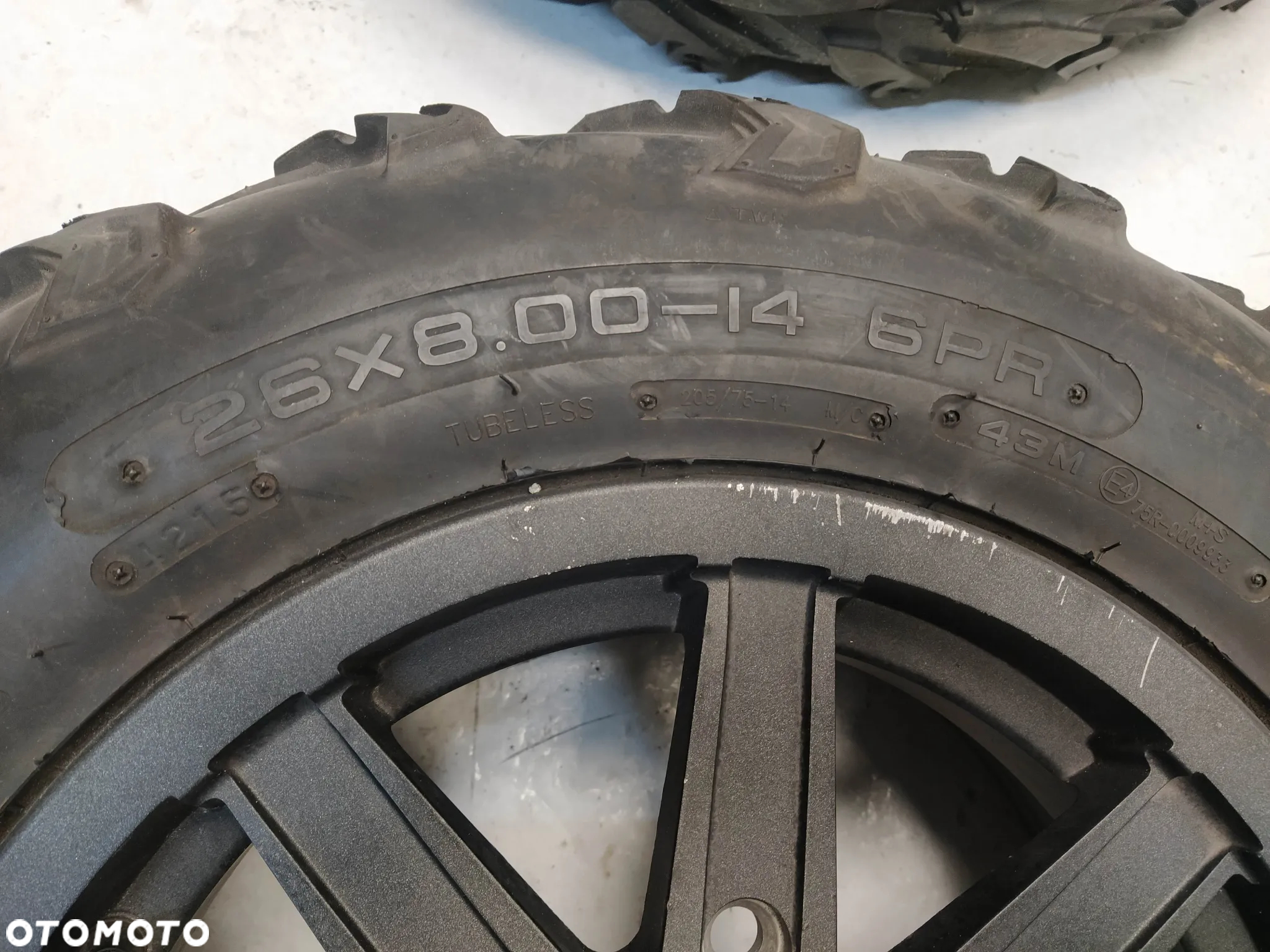 POLARIS SCRAMBLER 2X FELGA 14/7.5 R14 ET57.4   2X FELGA 14/5.5 R14 ET46.7  4X OPONY CST CARLISLE 26X8 26X10 R14 KOŁA - 8