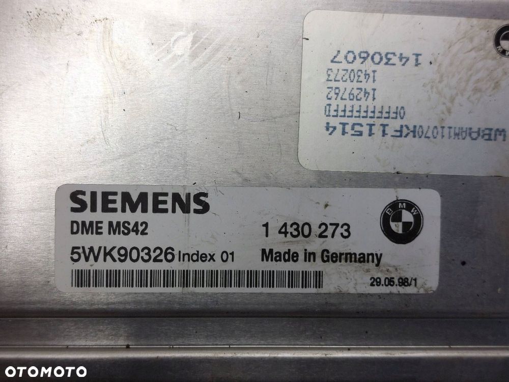 ZESTAW STARTOWY BMW E46 2.0 24V M52 1430273 8382454 8216123 8363706 - 2