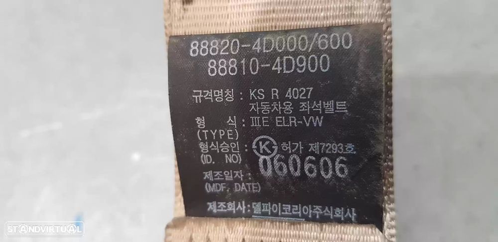 CINTO SEGURANÇA FRONTAL DIREITO KIA CARNIVAL / GRAND CARNIVAL III 2006 -888204D0... - 1