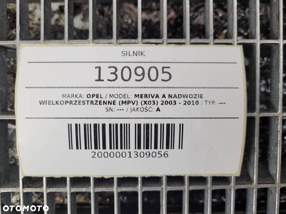SILNIK KOMPLETNY Z16XE 1.6 100 OPEL MERIVA A - 10