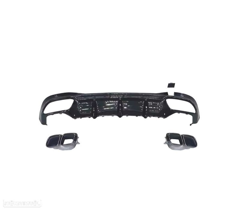 DIFUSOR MERCEDES CLASSE S W223 21-24 LOOK AMG S63 PRETO BRILHANTE + PONTEIRAS DE ESCAPE - 2