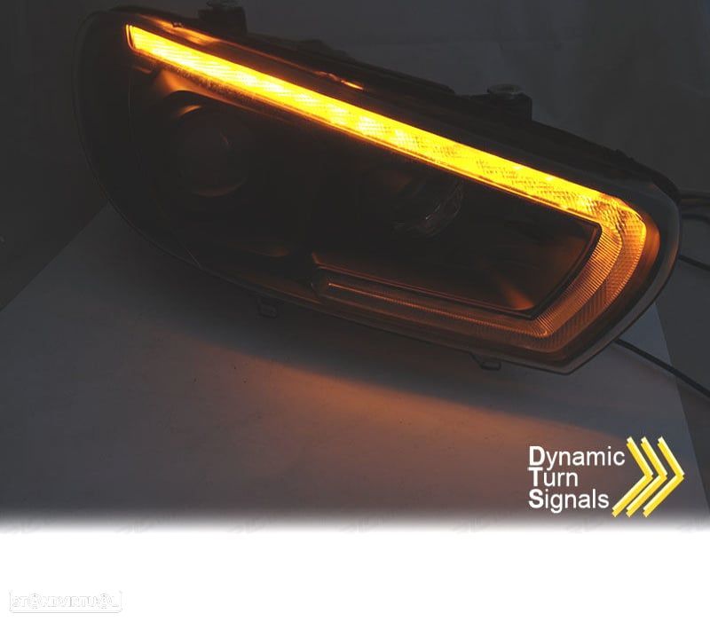 FARÓIS XENON PARA VOLKSWAGEN VW SCIROCCO 08-14 LED PRETOS - 2