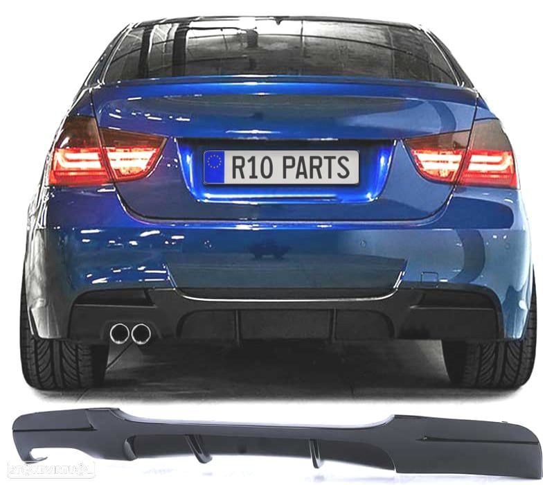 DIFUSOR BMW E90 E91 LOOK M PRETO BRILHANTE - 1