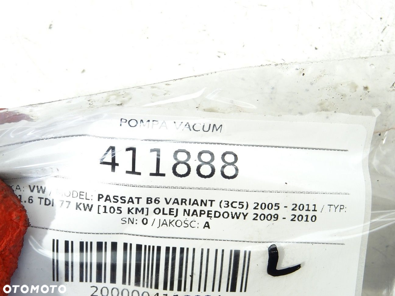 POMPA VACUM - 86.00 PLN - VW PASSAT B6 Variant (3C5) 2005 - 2011 1.6 TDI 77 kW [105 KM] olej - 5
