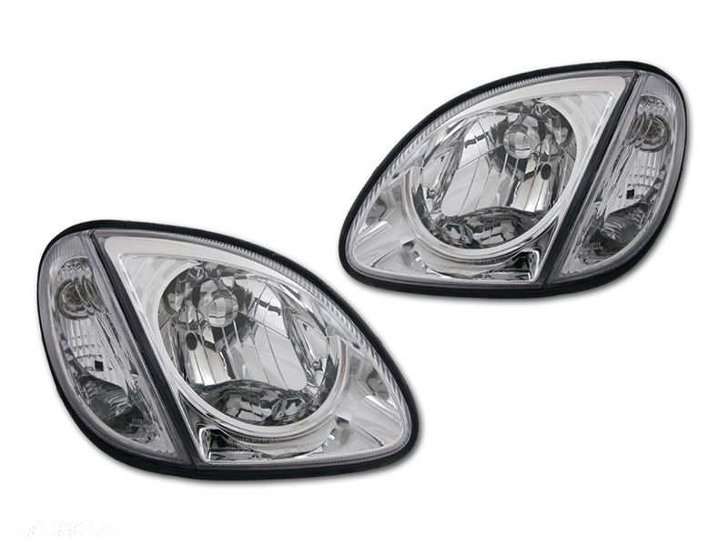 REFLEKTORY LAMPY MIGACZE kpl CLEAR CHROM TUNING DEPO MERCEDES SLK 170 R170 - 1