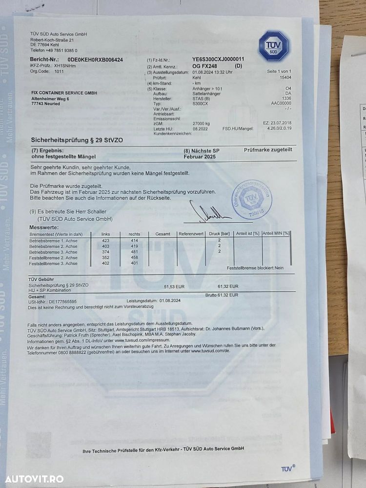 Stas 68m3, 2018, jante Aluminiu, scena vizitare, prelata, picioare sprijin, axa liftabila, otel, Carte identitate RAR, posilibilitate leasing 2 ani-35900 EUR+Tva - 34
