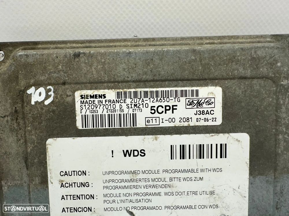 .Centralina Motor Siemens Ford 1.4 TDCi 2U7A12A650TG S120977010 2002 - 2008 - 7