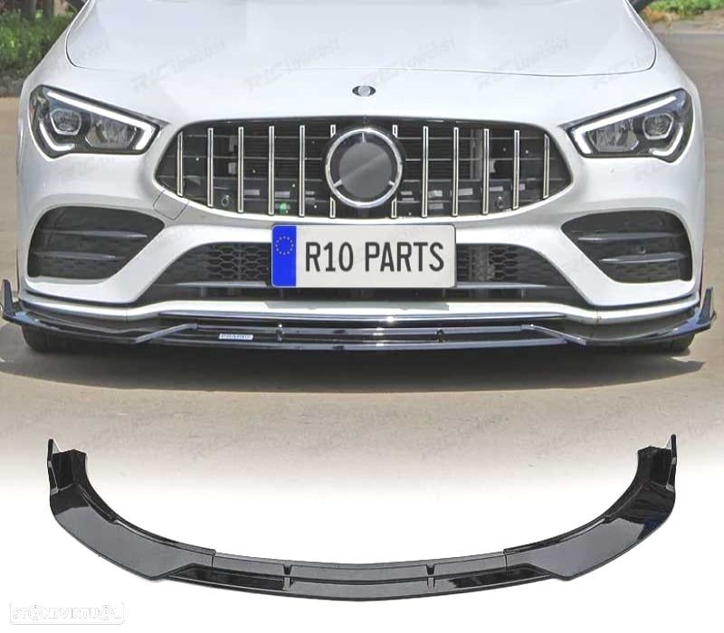SPOILER LIP FRONTAL MERCEDES CLA W117 AMG 14-18 LOOK BRABUS PRETO BRILHANTE - 1