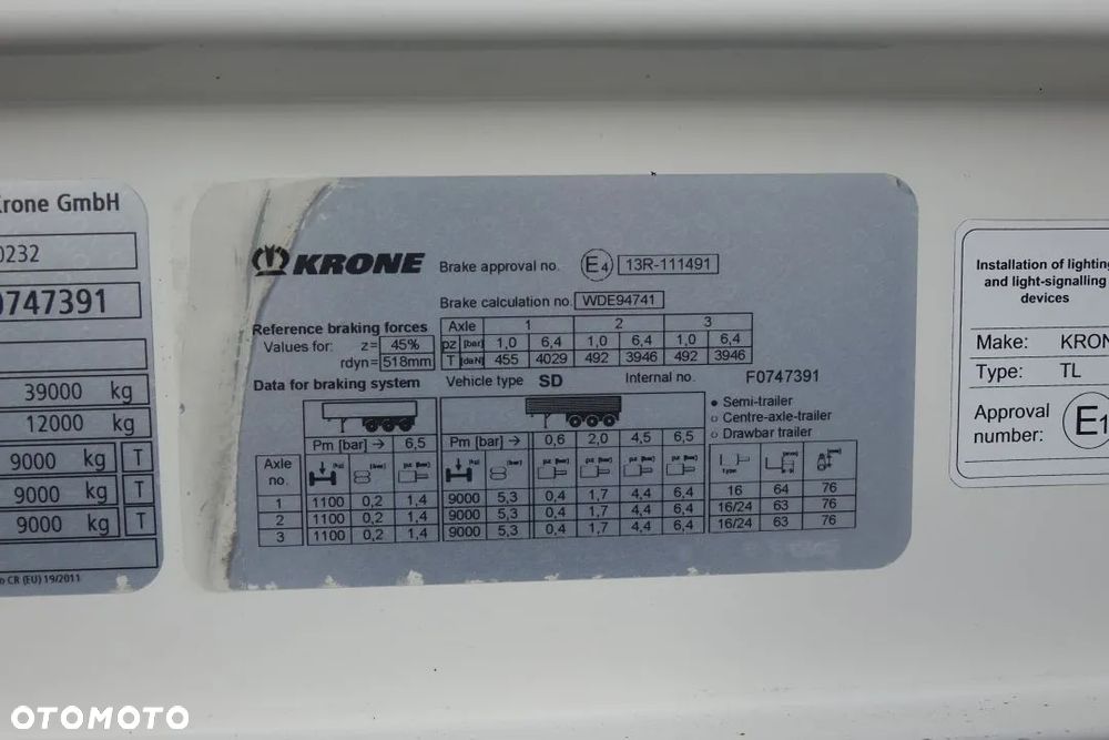 Krone SD / FIRANKA / STANDARD / OSIE SAF / OŚ PODNOSZONA /  KOSZ PALETOWY / DOINWESTOWANA - 31