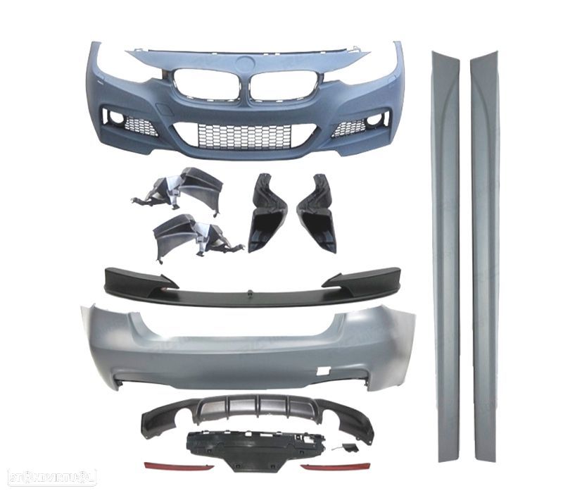 KIT CARROÇARIA BMW F30 LOOK M PERFORMANCE PDC 2 SAÍDAS DE ESCAPE - 3