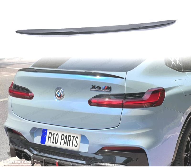 AILERON SPOILER TRASEIRO BMW X4 G02 18- LOOK M PERFORMANCE PRETO BRILHANTE - 1