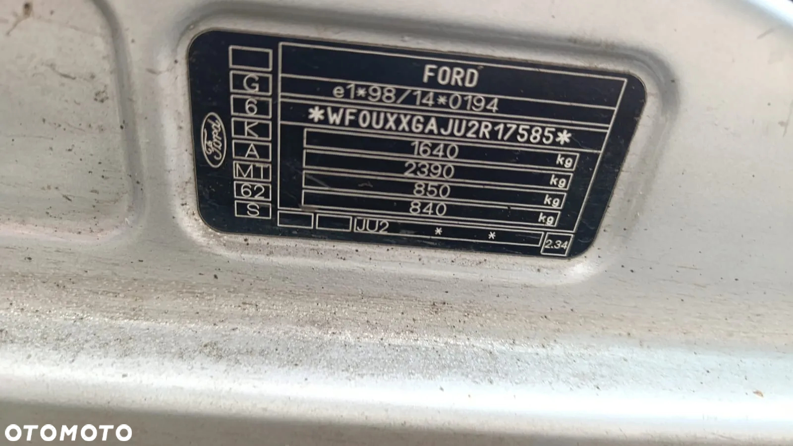 34746 Ford fusion 1.4 tdci na części lakier 62 - 18