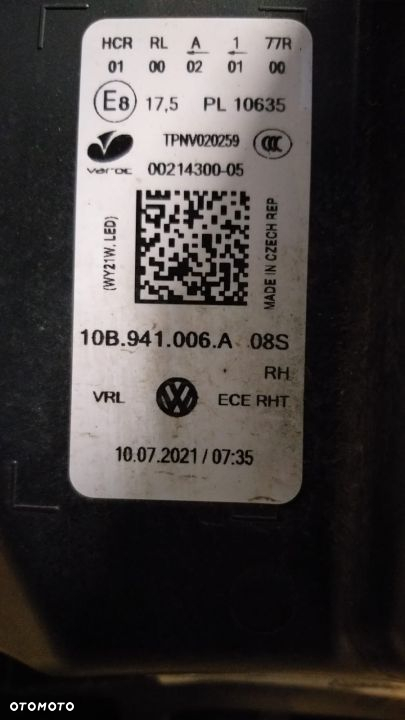 VW ID3 ID.3 LAMPA PRAWA PRZEDNIA PRZÓD  REFLEKTOR FULL LED 10B941006A - 11