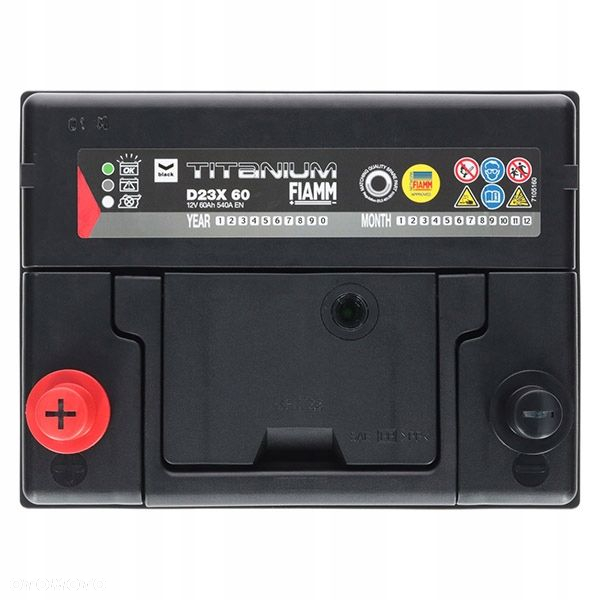 Akumulator FIAMM BLACK D23X 12V 60Ah 540A EN - 15 kg - 4