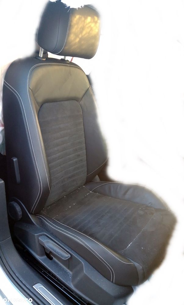 VW PASSAT B8 FOTEL PRAWY PRZEDNI PRZÓD PASAŻERA PÓŁSKÓRA ALCANTARA - 1