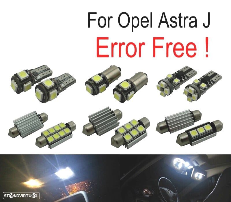 KIT COMPLETO 9 LAMPADAS LED INTERIOR PARA OPEL ASTRA J VAUXHALL OPC GTC SPORTS TOURER HATCHBACK 09-1 - 1