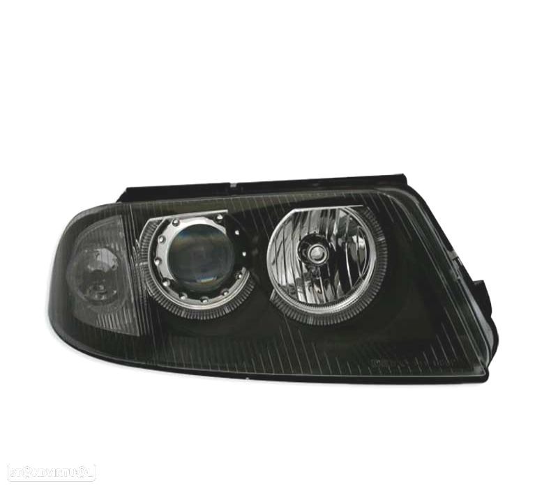 FARÓIS VOLKSWAGEN VW PASSAT 3BG 00-05 ANGEL EYES FUNDO NEGRO - 2