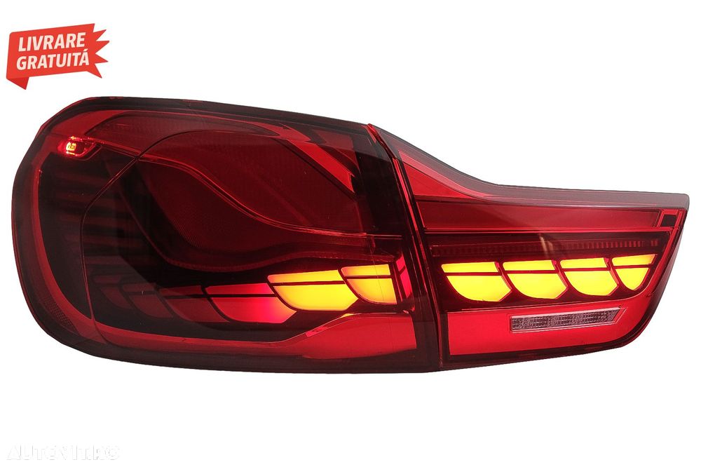 Stopuri OLED BMW Seria 4 F32 F33 F36 M4 F82 F83 (2013-03.2019) Rosu Clar cu Semnal- livrare gratuita - 4
