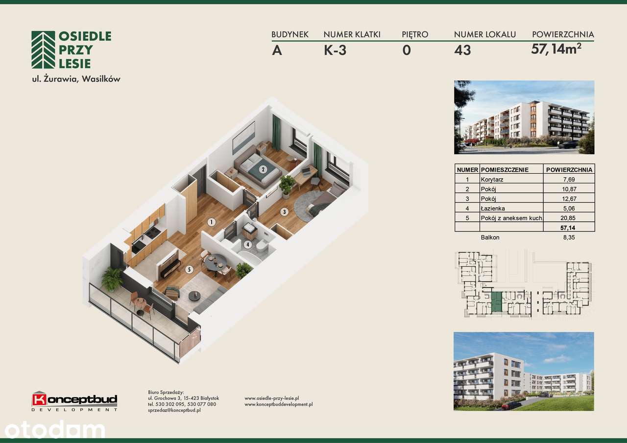 Osiedle przy Lesie | Bud. A | M. nr 43 | 57,14 m2