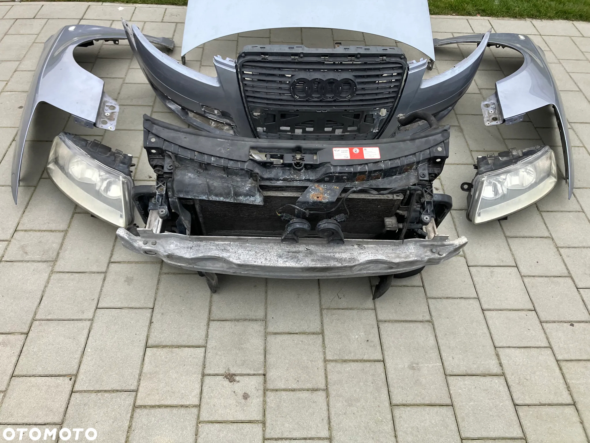 KOMPLETNY PRZÓD LY7H AUDI A6 C6 2.7TDI 3.0TDI MANUAL PRZED LIFT EUROPA MASKA BŁOTNIK PAS PRZEDNI CHŁODNICE ZDERZAK LAMPY BŁOTNIKI LAMPA PRAWA LEWA - 3
