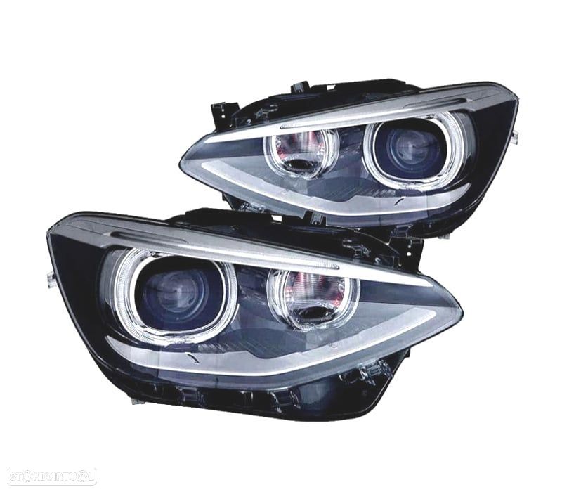 FARÓIS BMW F20 F21 XENON 10-14 LED FUNDO PRETO - 1