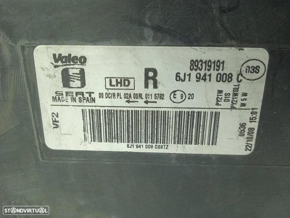 FAROL DIREITO SEAT IBIZA IV 2008 -6J1941008C - 3
