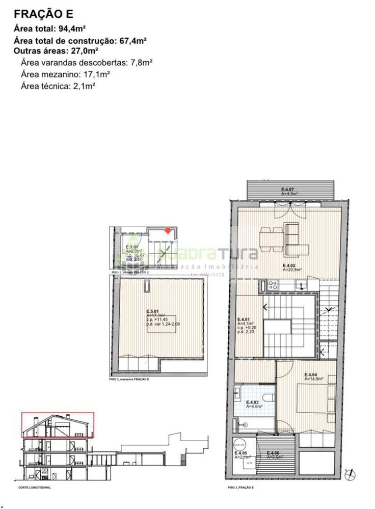 Apartamento T1+1 | C/ MEZANINO | Varanda e Solário | Último piso - Grande imagem: 2/8