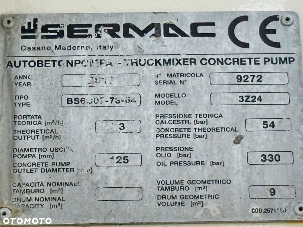 Mercedes-Benz ROCS 3743 * POMPA DO BETONU 25 m + PILOT * STAN BDB / 8x4 - 13