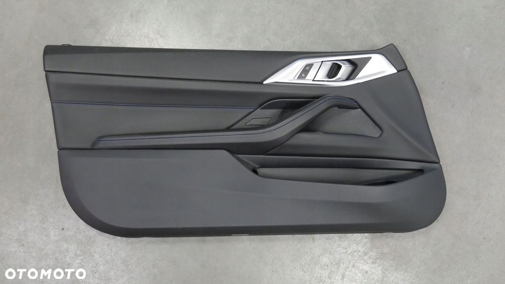 bmw g22 g23 boczek drzwi lewy przód tapicerka niebieska nić - 2