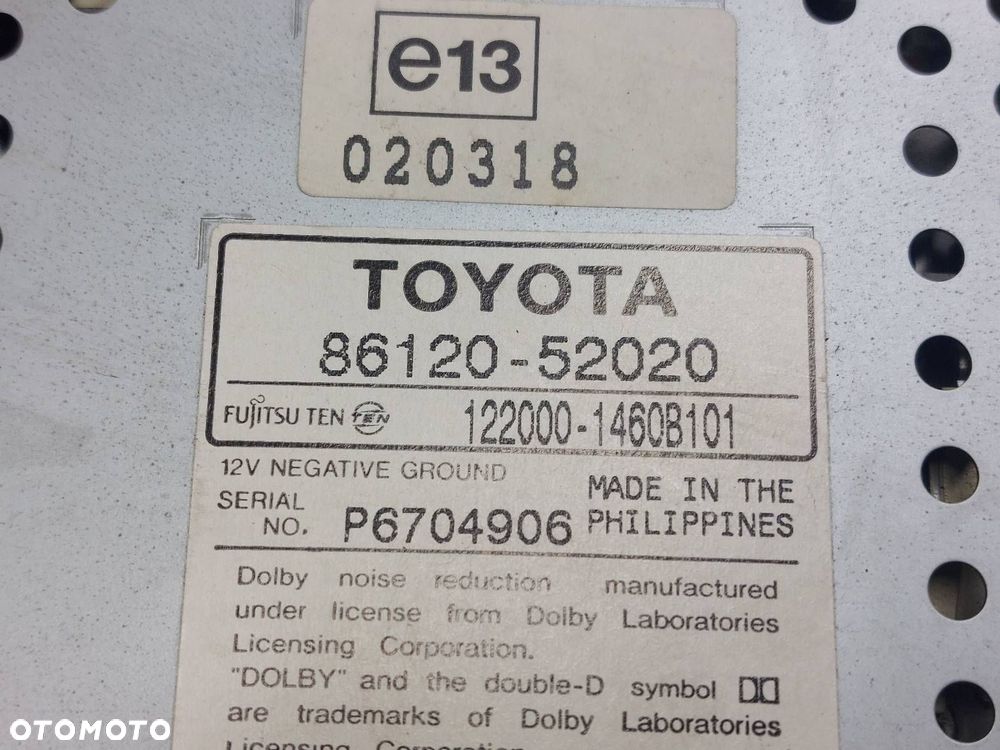 RADIO ODTWARZACZ TOYOTA YARIS I 86120-52020 - 3