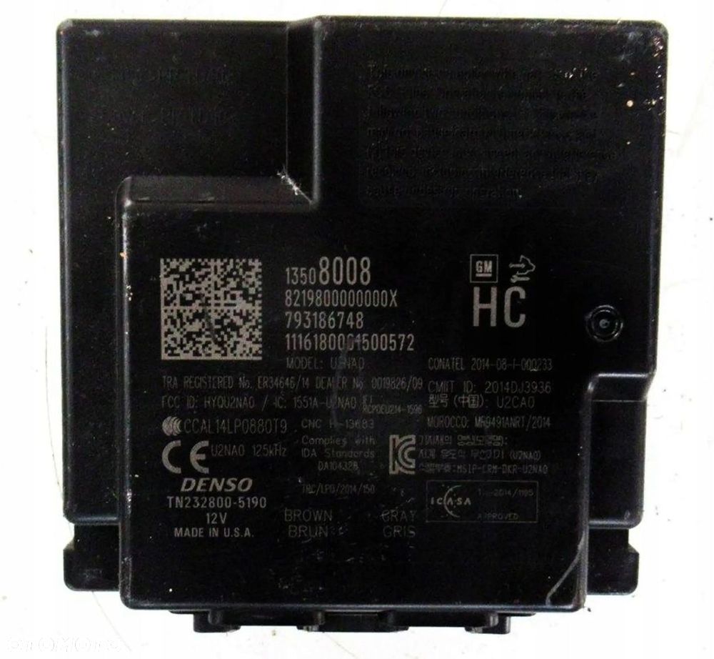 OPEL ASTRA K V MODUŁ STEROWNIK KEYLESS 13508008 - 2