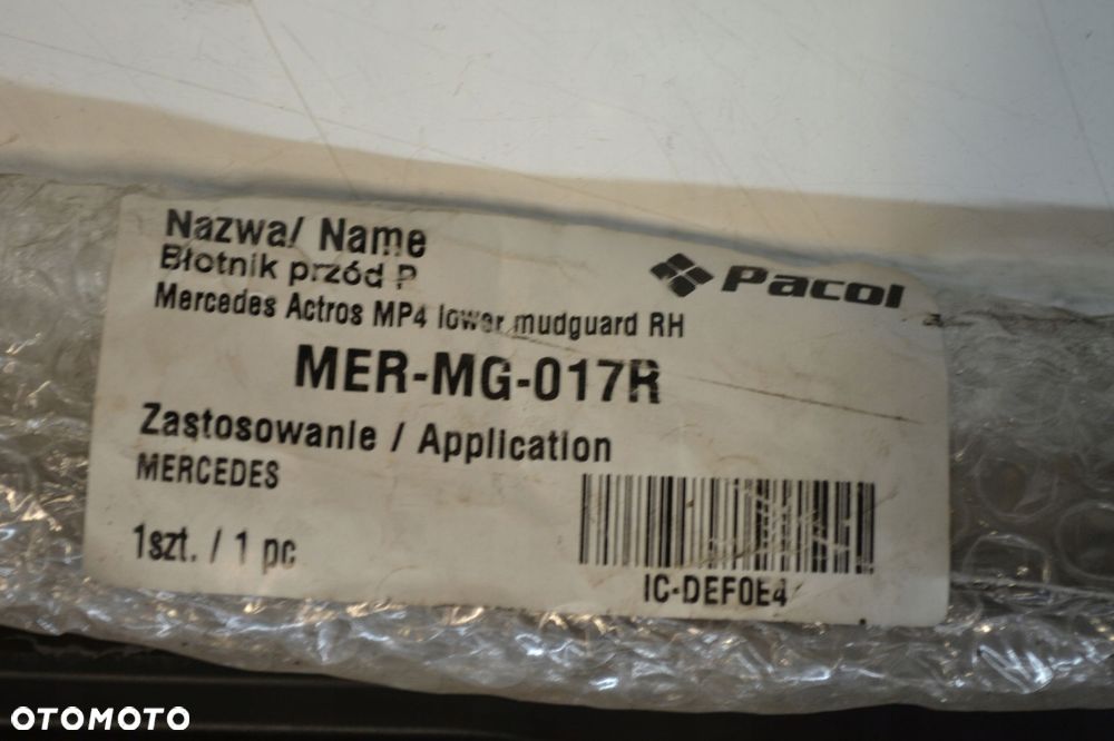 MERCEDES ACTROS MP4 BŁOTNIK PRAWY PRZEDNI PACOL ZAMIENNIK NOWY MER-MG-017R - 2