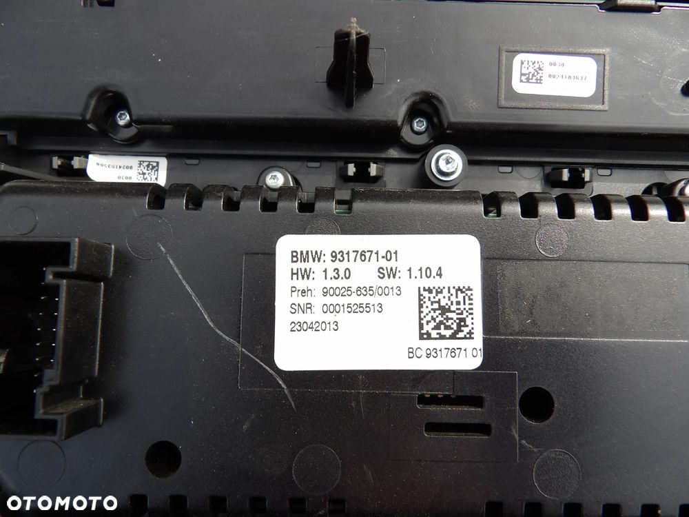 BMW - F10 ,F11 - PANEL KLIMATYZACJI , RADIA , CZYTNIK - 9317671-01 - 2