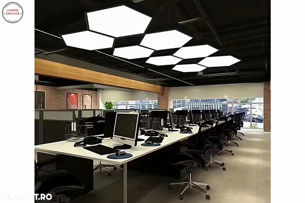 Candelabru Sistem de Iluminare Plafon Hexagon HoneyComb 6500K Diametru 60cm- livrare gratuita - 7