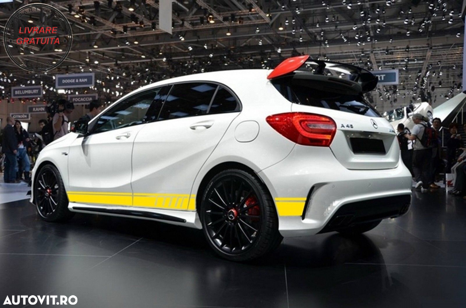 Set Stickere Capota Plafon Portbagaj si Laterale Galben Mat Mercedes CLA W117 C117- livrare gratuita - 8