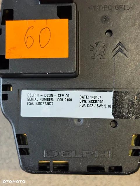 PANEL PRZEŁĄCZNIK RADIA NAWIGACJI PEUGEOT 508 9802378577 - 3