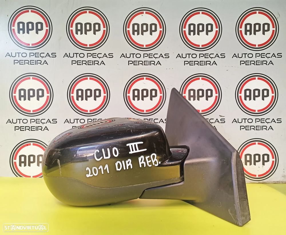 Espelho esquerdo Renault Clio 3 de 2011, eléctrico com rebatimento, usado original.
