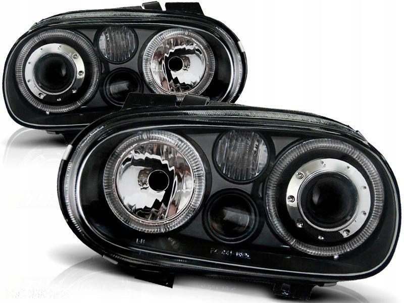 Reflektory Lampy kpl Ringi Angel Eyes Tuning Black Depo VW Golf IV 4 1j 97- - 3