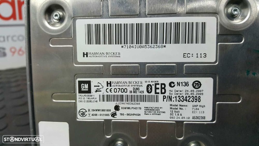 UNIDADE DE CONTROLE BLUETOOTH OPEL INSIGNIA BERLINA SPORT - 5