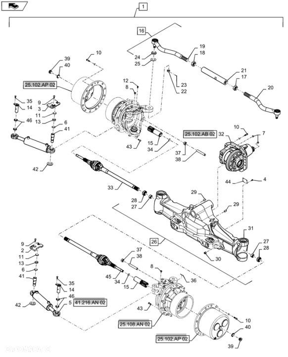 New Holland T6090 T6070 Wałek 84415816 - 1